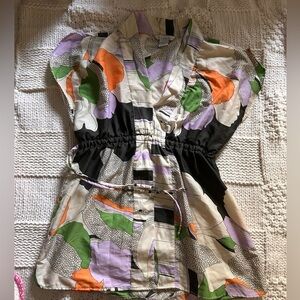 Vintage / Y2K Charlotte Russe Multicolor Floral Abstract Blouse